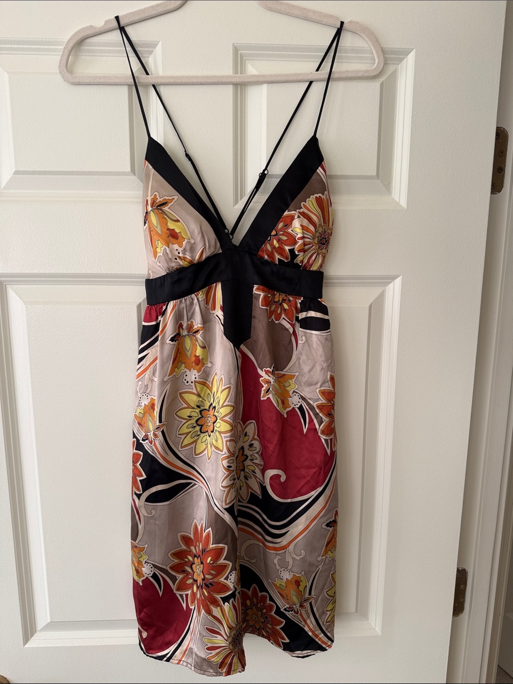 Single Floral Print Mini Dress in Black, Red, Yellow